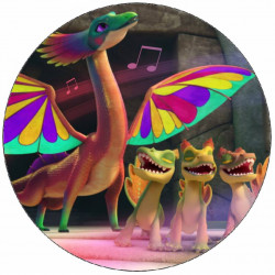 Jedlý papír Dračí záchranáři zpívající draci 19,5 cm