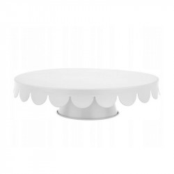 Plechový stojan na dort bílý 28 x 7,6cm