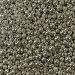 Cukrové zdobení stříbrné perly mix 80g