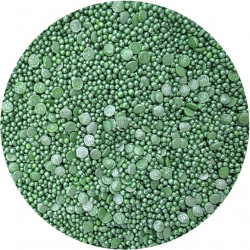 Cukrová zdobení metalické Zelené konfety mix 80g