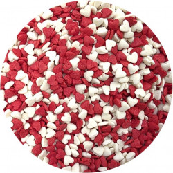 Cukrové zdobení Červeno-bílé srdce 80g