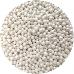 Cukrovo-rýžové perly bílé perleťové 5mm 1kg