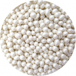 Cukrovo-rýžové perly bílé perleťové 7mm 80g