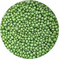 Cukrovo-rýžové perly zelené perleťové 5 mm 80g