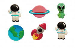 Cukrová dekorace vesmír 6ks