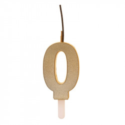 Zlatá svíčka s prskavkou číslo 0