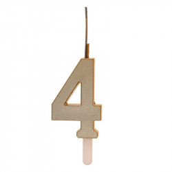 Zlatá svíčka s prskavkou číslo 4