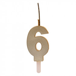 Zlatá svíčka s prskavkou číslo 6