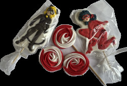 Cukrová figurka zápich do dortu Kouzelná beruška a černý kocour