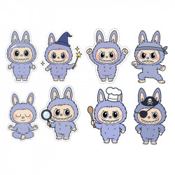 Jedlý papír k vystříhnutí Labubu fialový