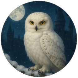 Jedlý papír Sova Hedvika v zimě Harry Potter 19,5cm