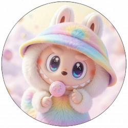 Jedlý papír Labubu duhový 19,5cm