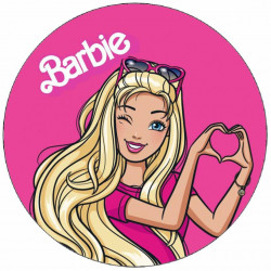 Jedlý papír růžová Barbie 19,5cm