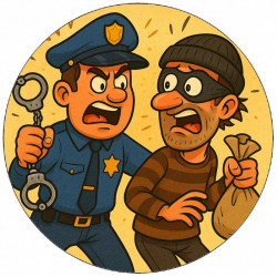 Jedlý papír policajt chytá lupiče 19,5cm