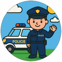 Jedlý papír kreslený policajt 19,5cm