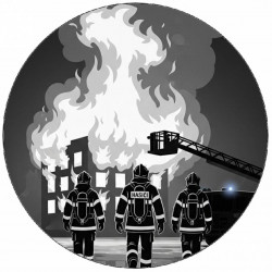 Jedlý papír hasič u požáru domu grafika 19,5 cm - Pictu Hap