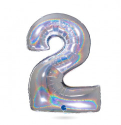 Nafukovací balónek číslo 2 hologram102 cm