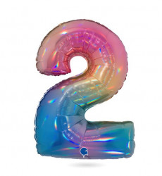 Nafukovací balónek číslo 2 duhový 102 cm