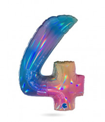 Nafukovací balónek číslo 4 duhový 102 cm
