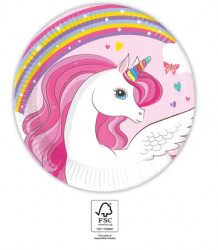Papírové talíře jednorožec 19,5cm 8ks