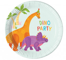 Papírové talíředinosauři 19,5cm 8ks