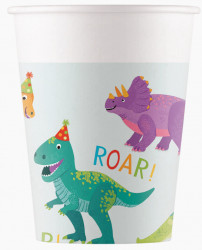 Papírové kelímky dinosauři 8ks 200ml