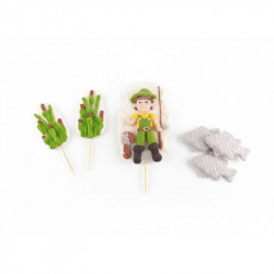 Cukrová dekorace rybář