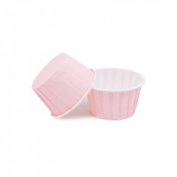 Košíčky na muffiny světle růžové s pevným okrajem 50x39mm 100ks