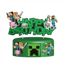 Zápich na dort Happy birthday, minecraft