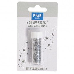 Jedlé konfety stříbrné hvězdičky 1g