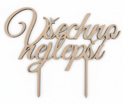 Dřevěný zápich Všechno nejlepší 15cm