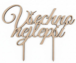 Dřevěný zápich Všechno nejlepší 20cm