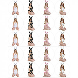 Jedlý papír na muffiny k vystříhnutí velikonoční zajíčci - ženy A4